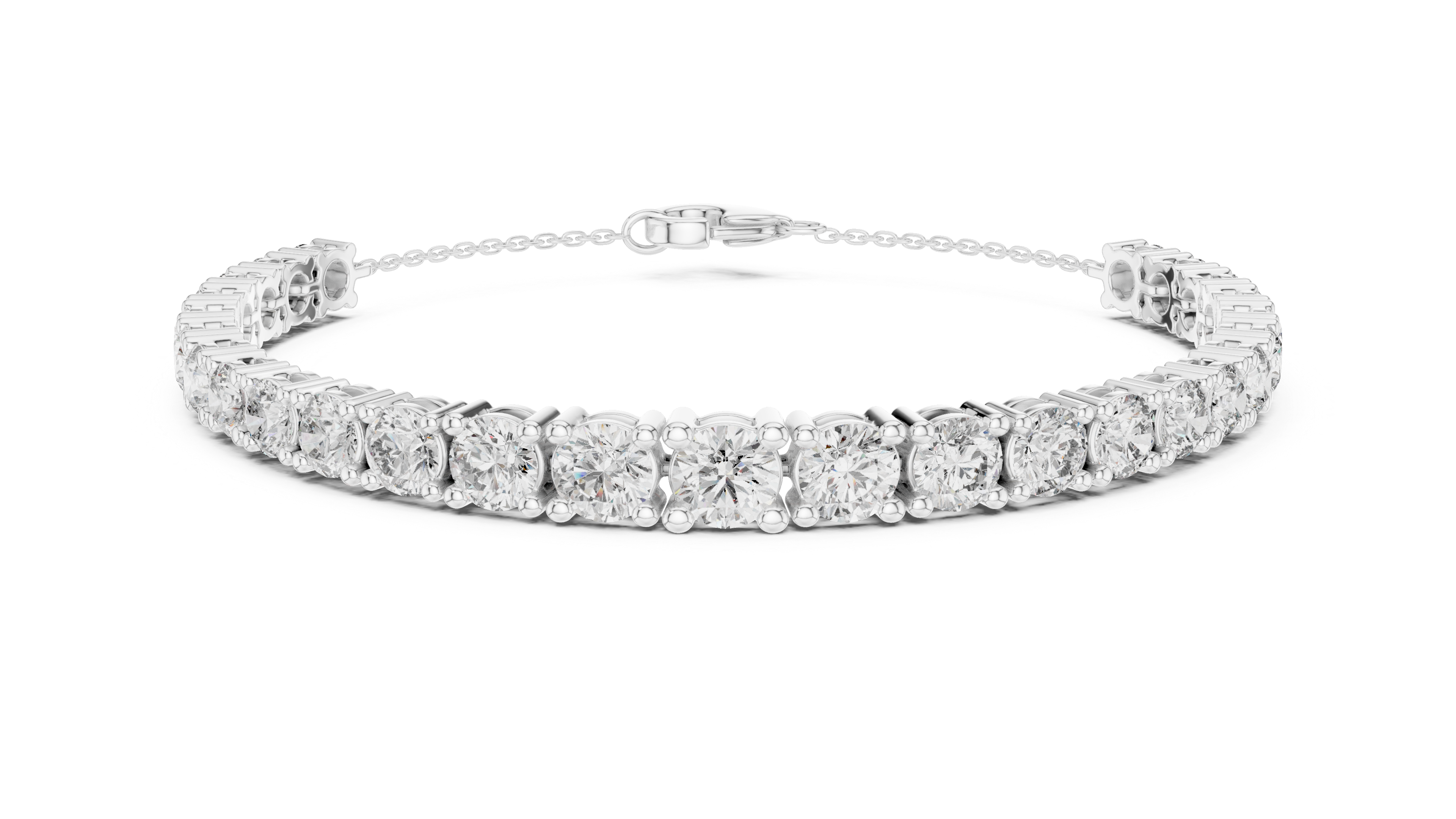 Graduated Round Diamond Tennis Bracelet Corvexa Jewellery