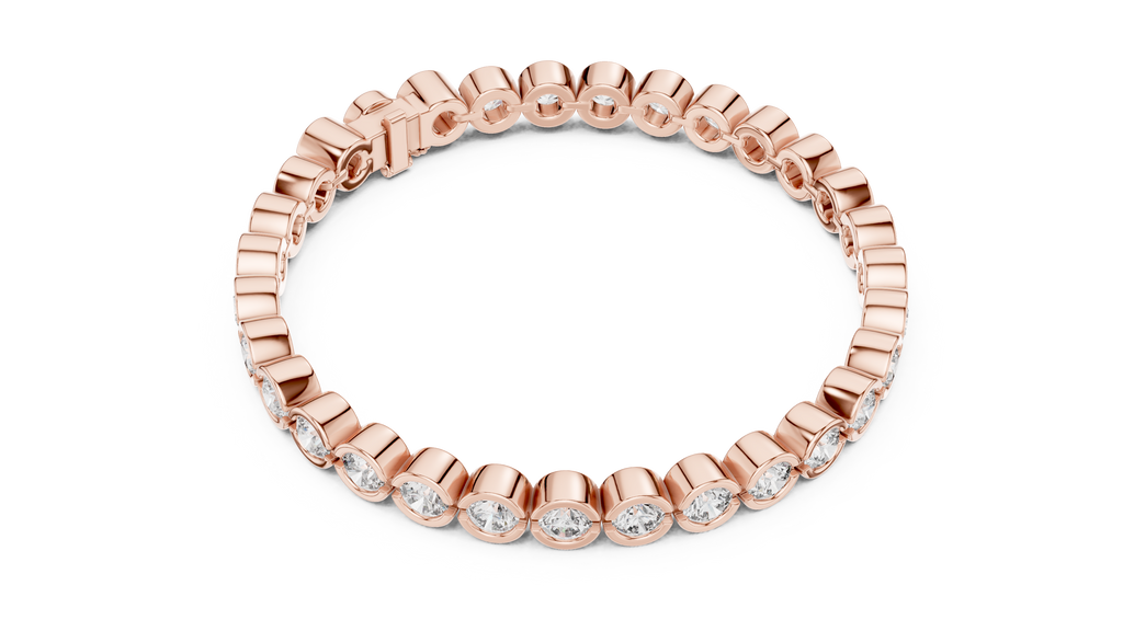 Bezel Set Round Diamond Tennis Bracelet Corvexa Jewellery