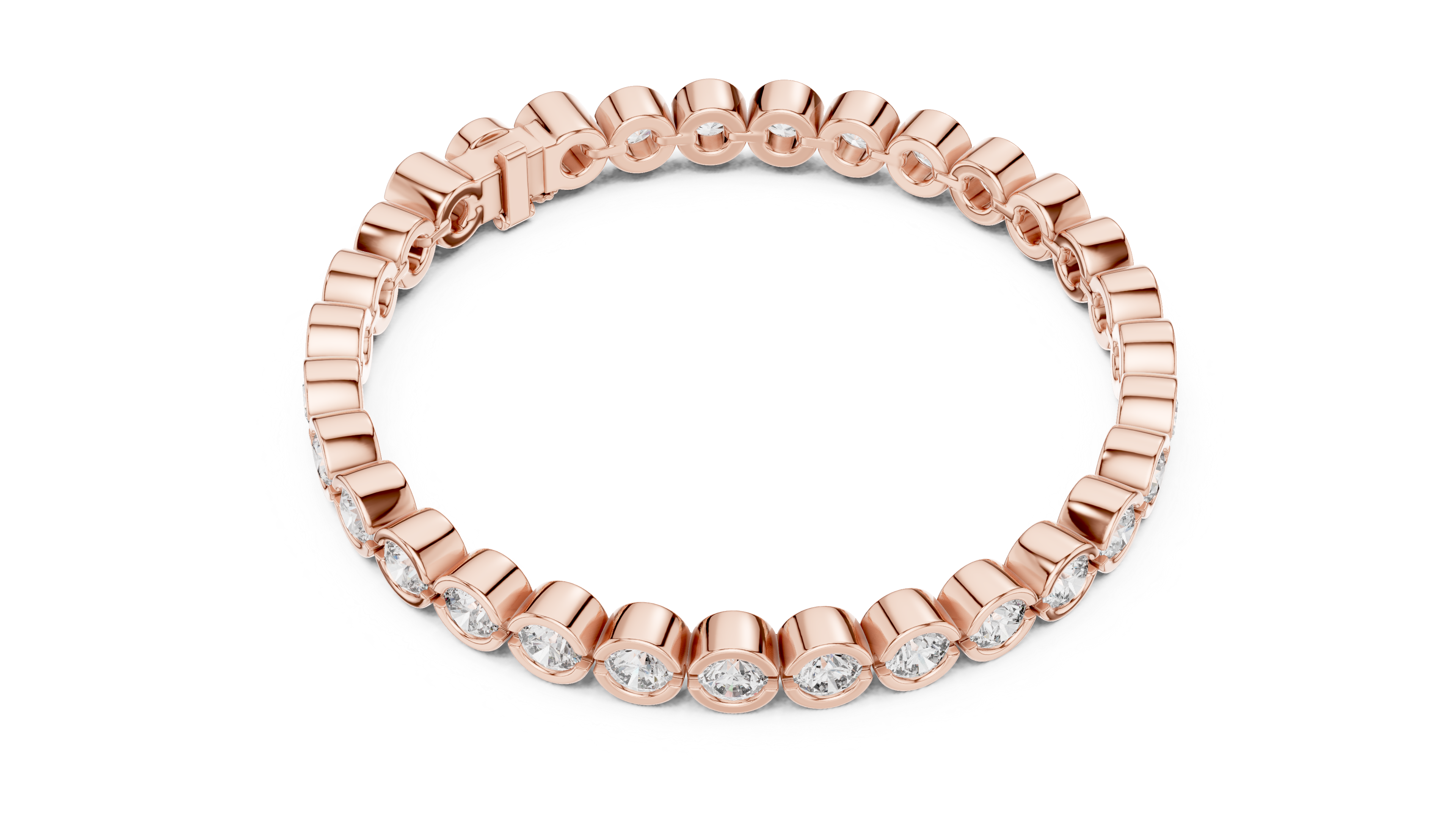 Bezel Set Round Diamond Tennis Bracelet Corvexa Jewellery