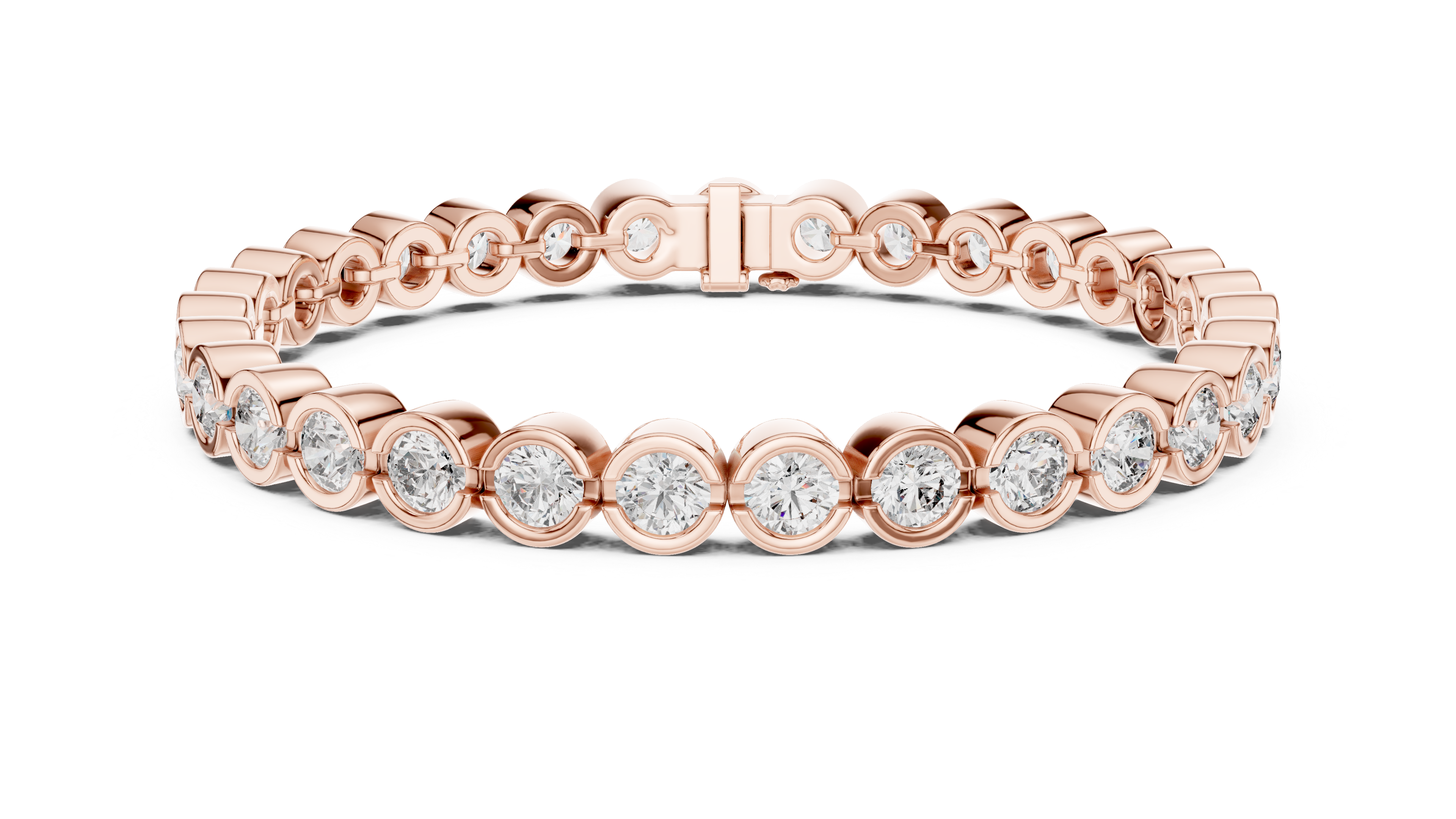 Bezel Set Round Diamond Tennis Bracelet Corvexa Jewellery
