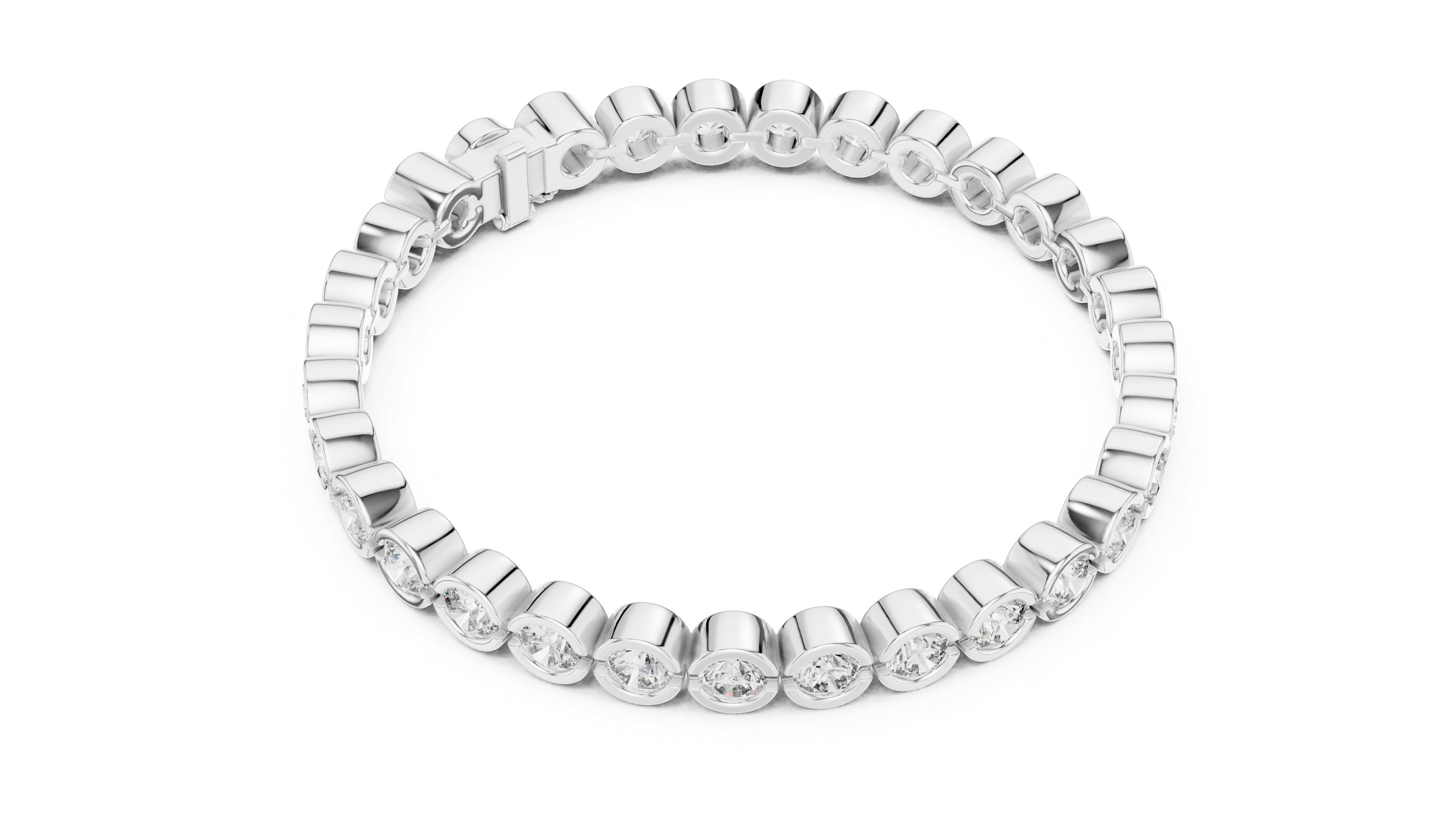 Bezel Set Round Diamond Tennis Bracelet Corvexa Jewellery