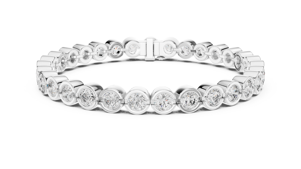 Bezel Set Round Diamond Tennis Bracelet Corvexa Jewellery