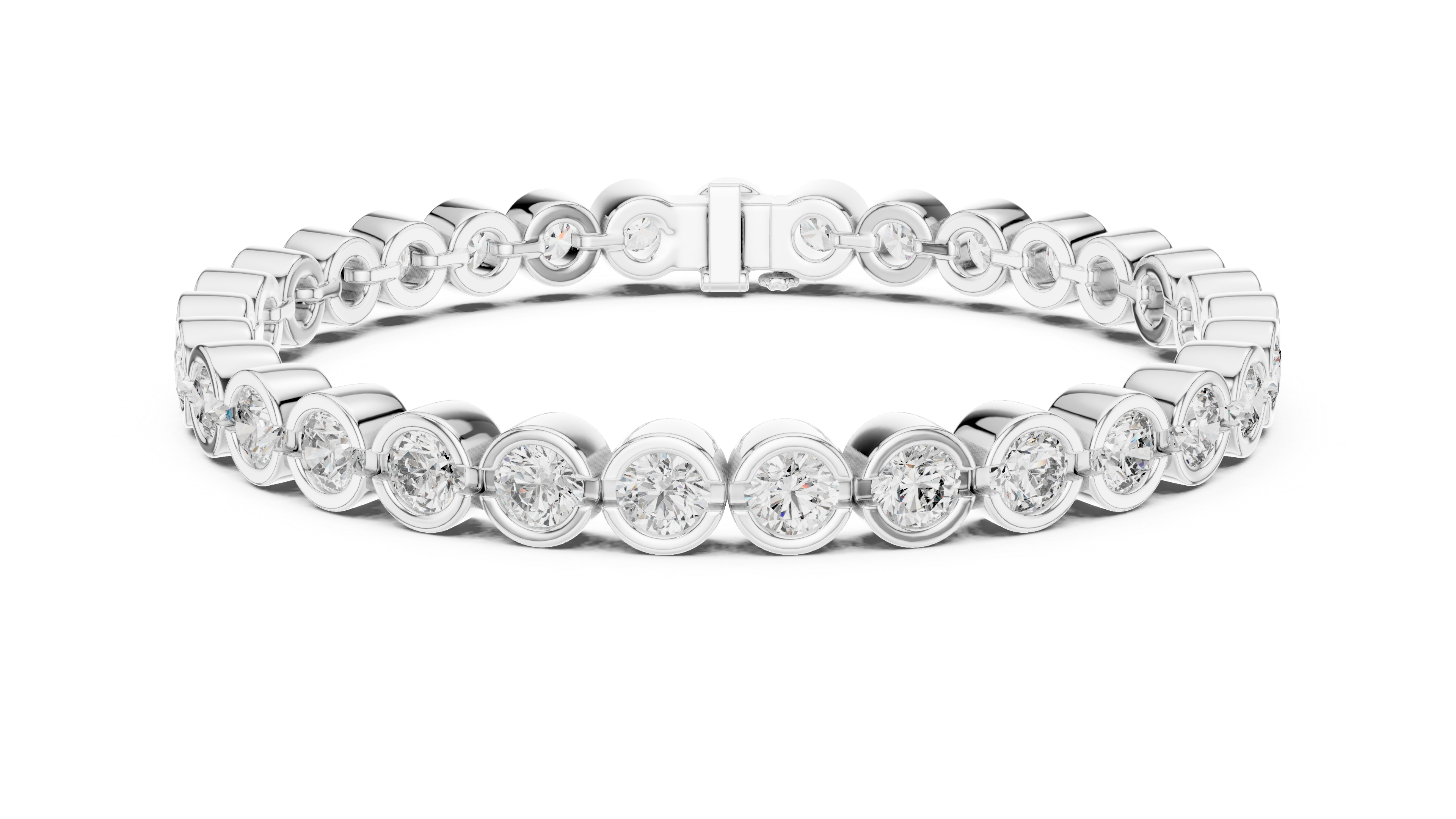 Bezel Set Round Diamond Tennis Bracelet Corvexa Jewellery