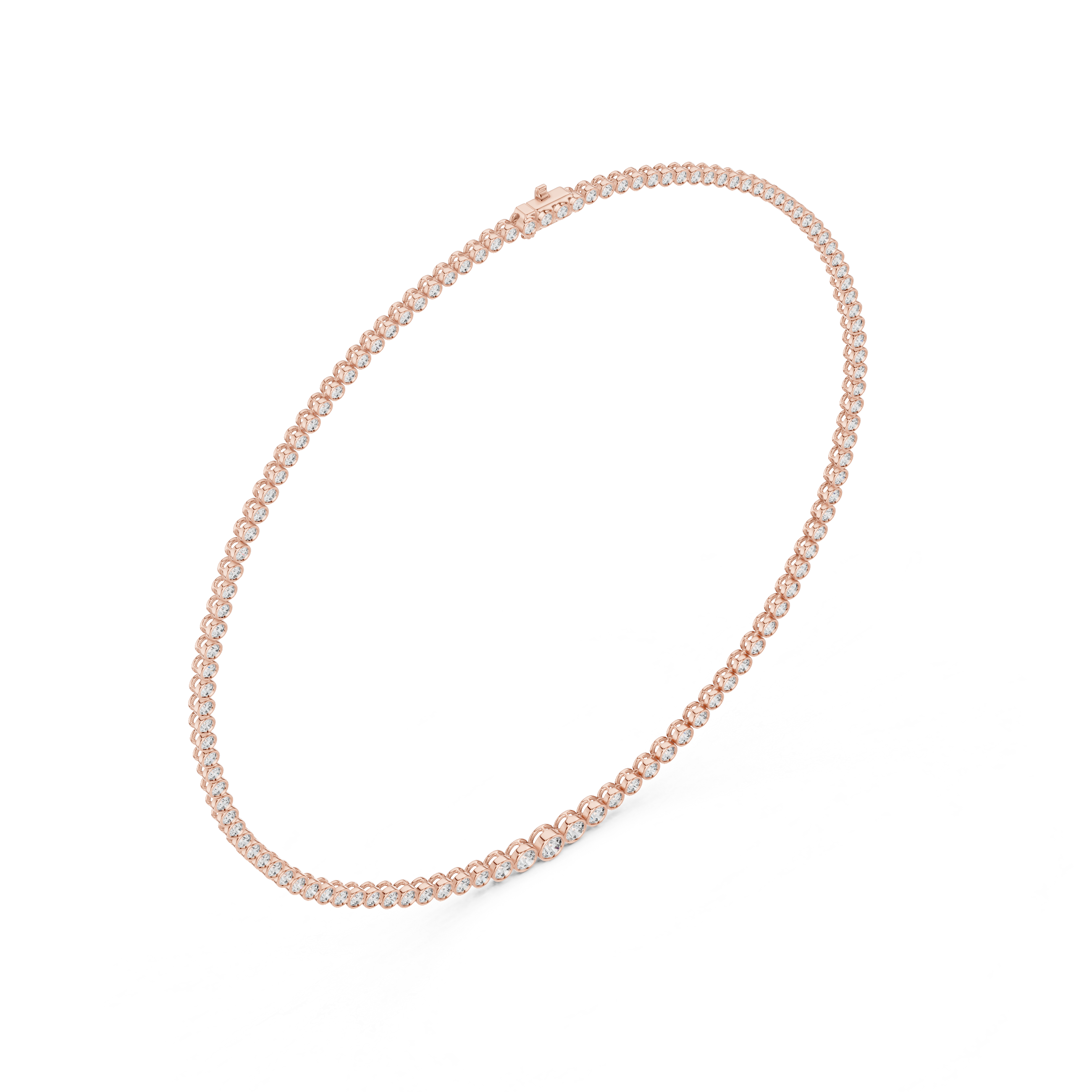 Bezel Set Diamond Tennis Necklace