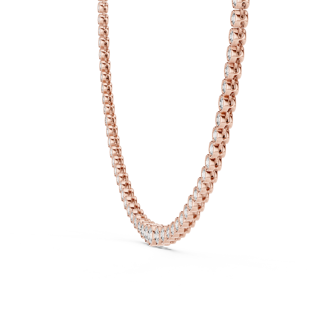 Bezel Set Diamond Tennis Necklace