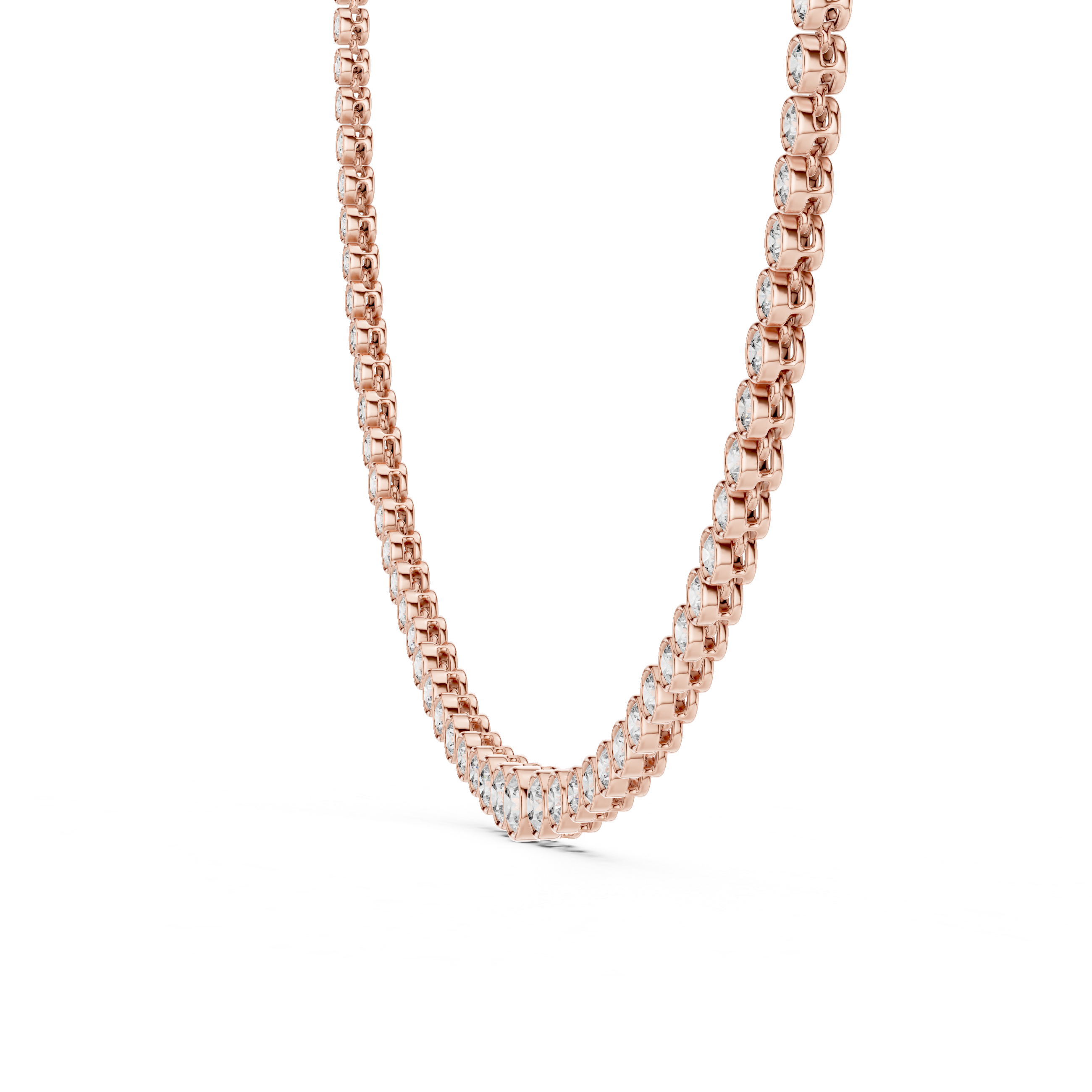 Bezel Set Diamond Tennis Necklace