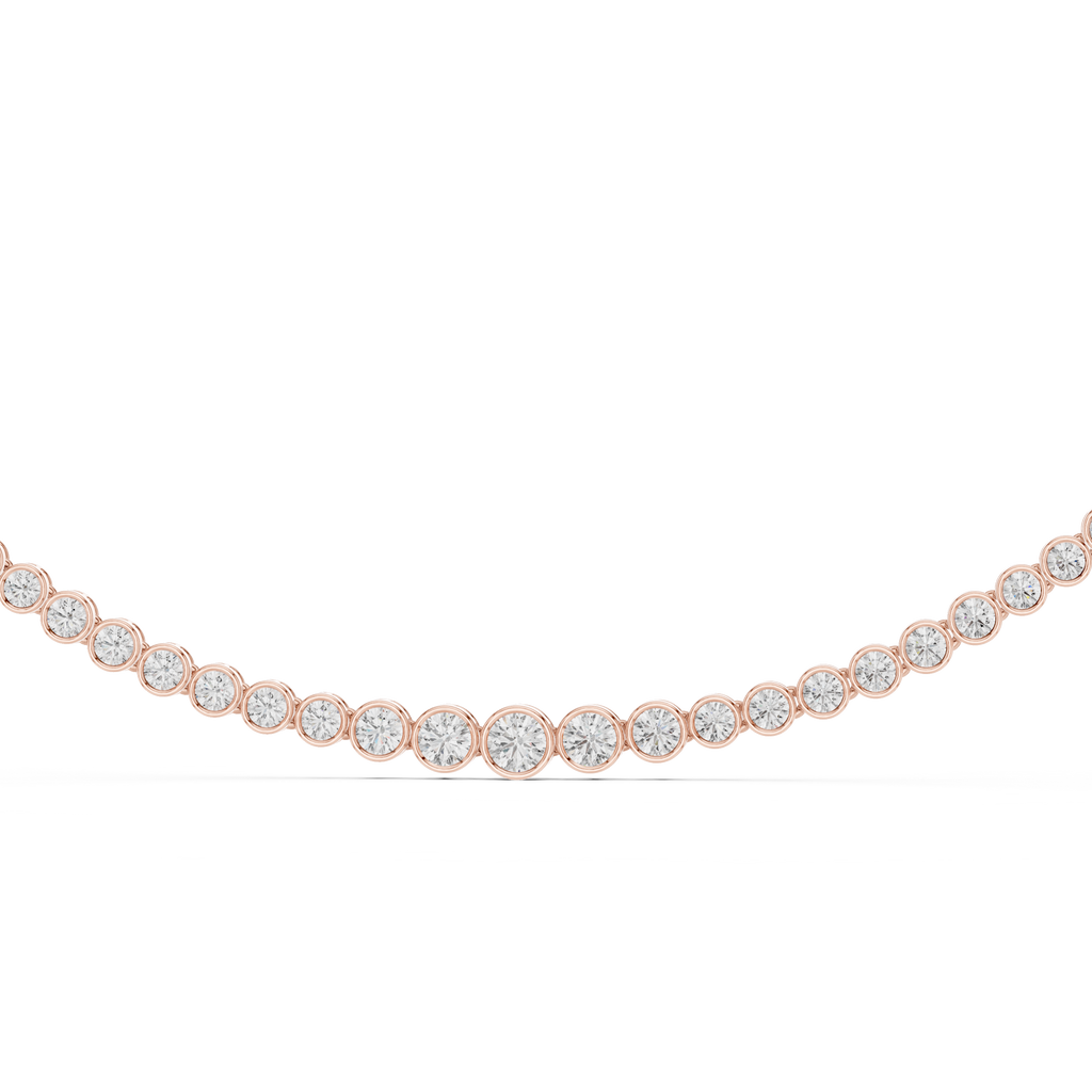 Bezel Set Diamond Tennis Necklace
