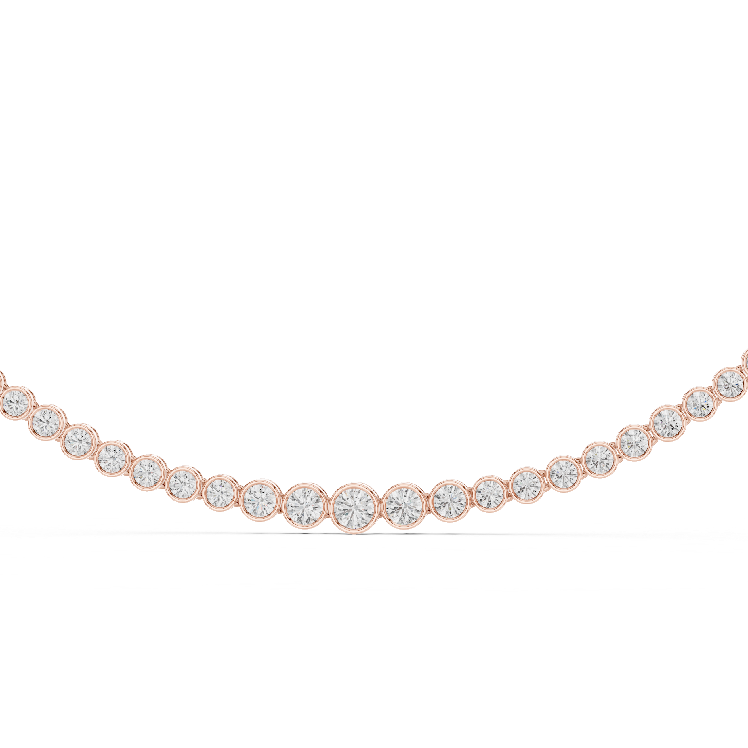 Bezel Set Diamond Tennis Necklace