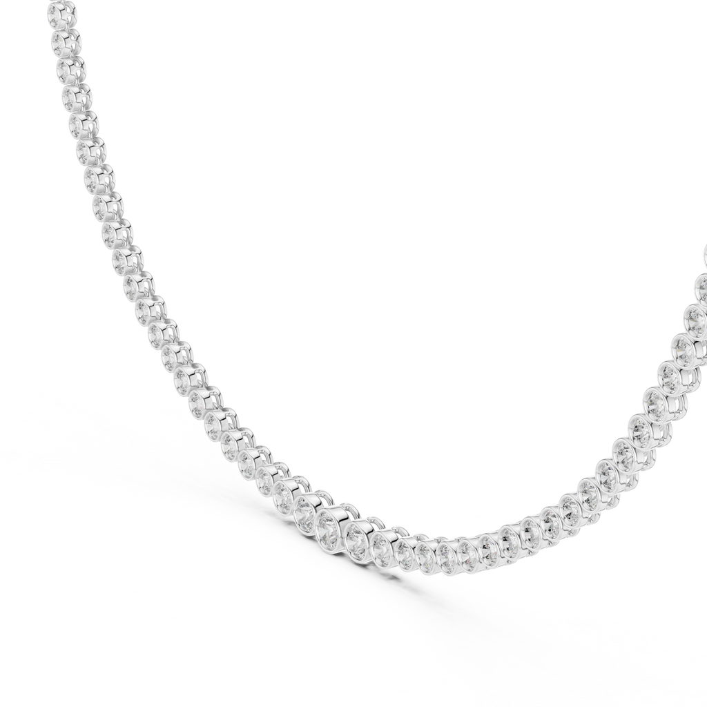 Bezel Set Diamond Tennis Necklace