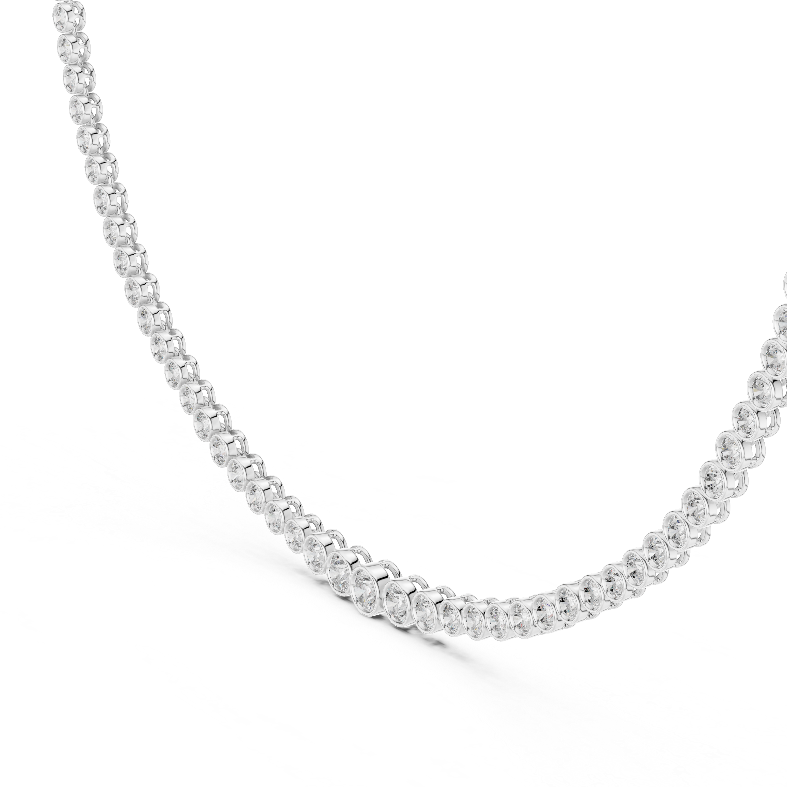 Bezel Set Diamond Tennis Necklace