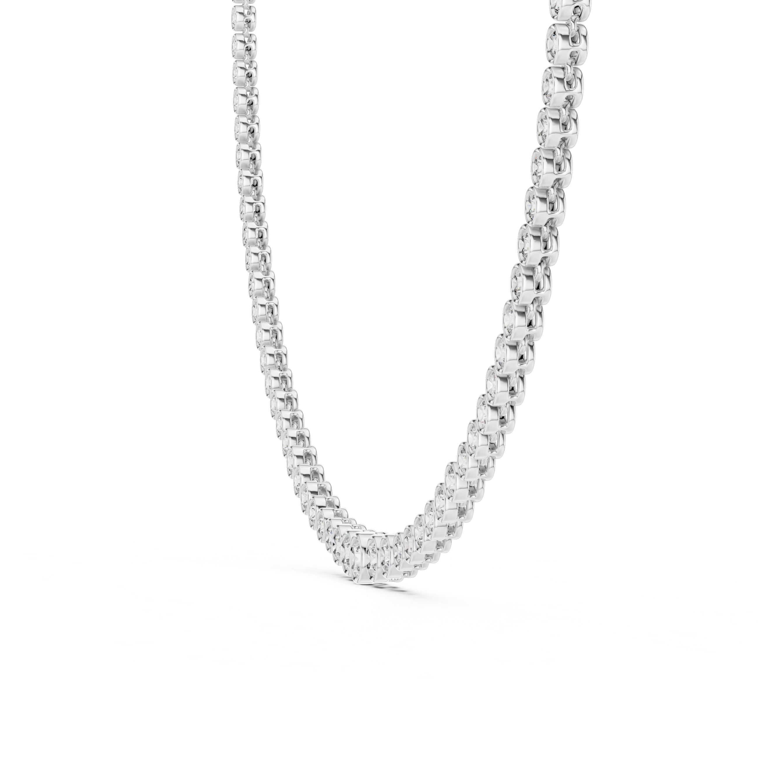 Bezel Set Diamond Tennis Necklace