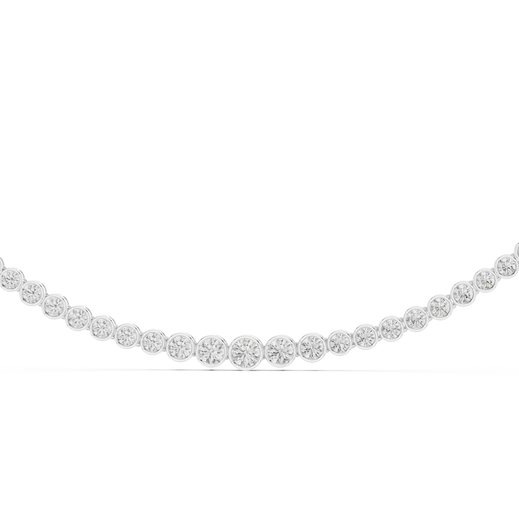 Bezel Set Diamond Tennis Necklace