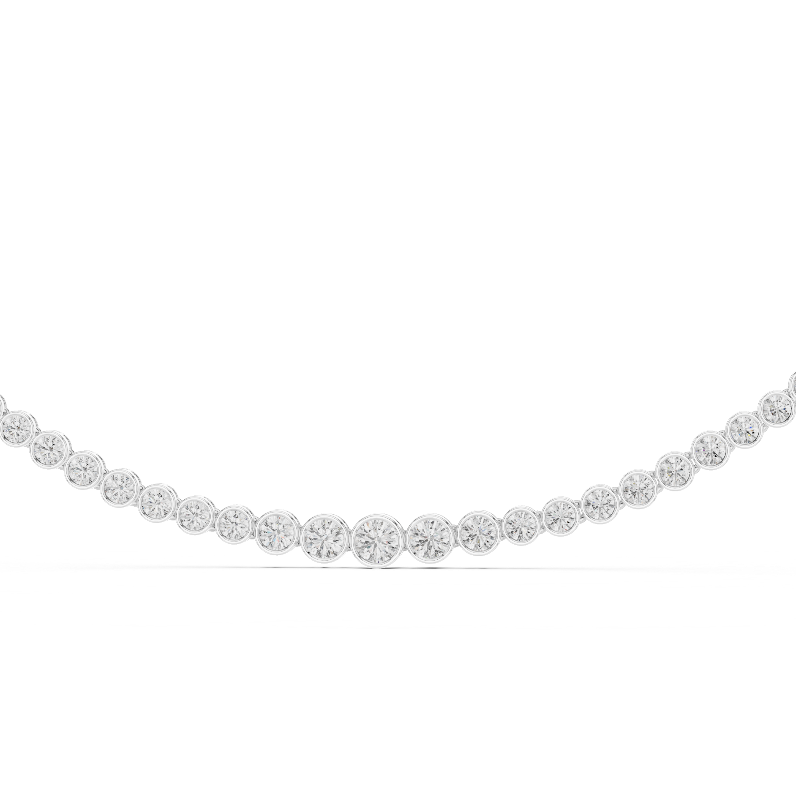 Bezel Set Diamond Tennis Necklace