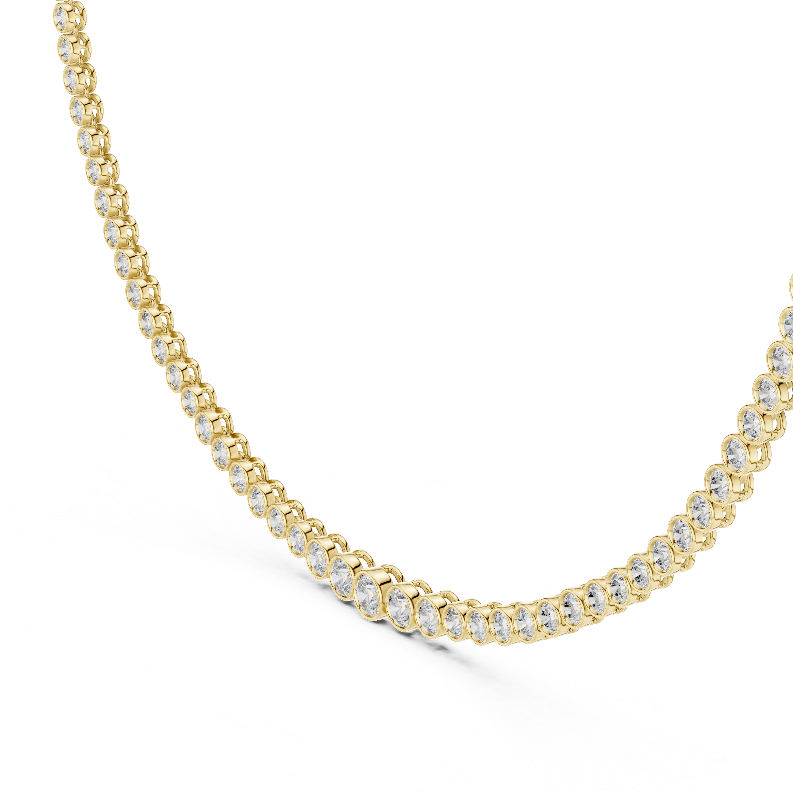 Bezel Set Diamond Tennis Necklace