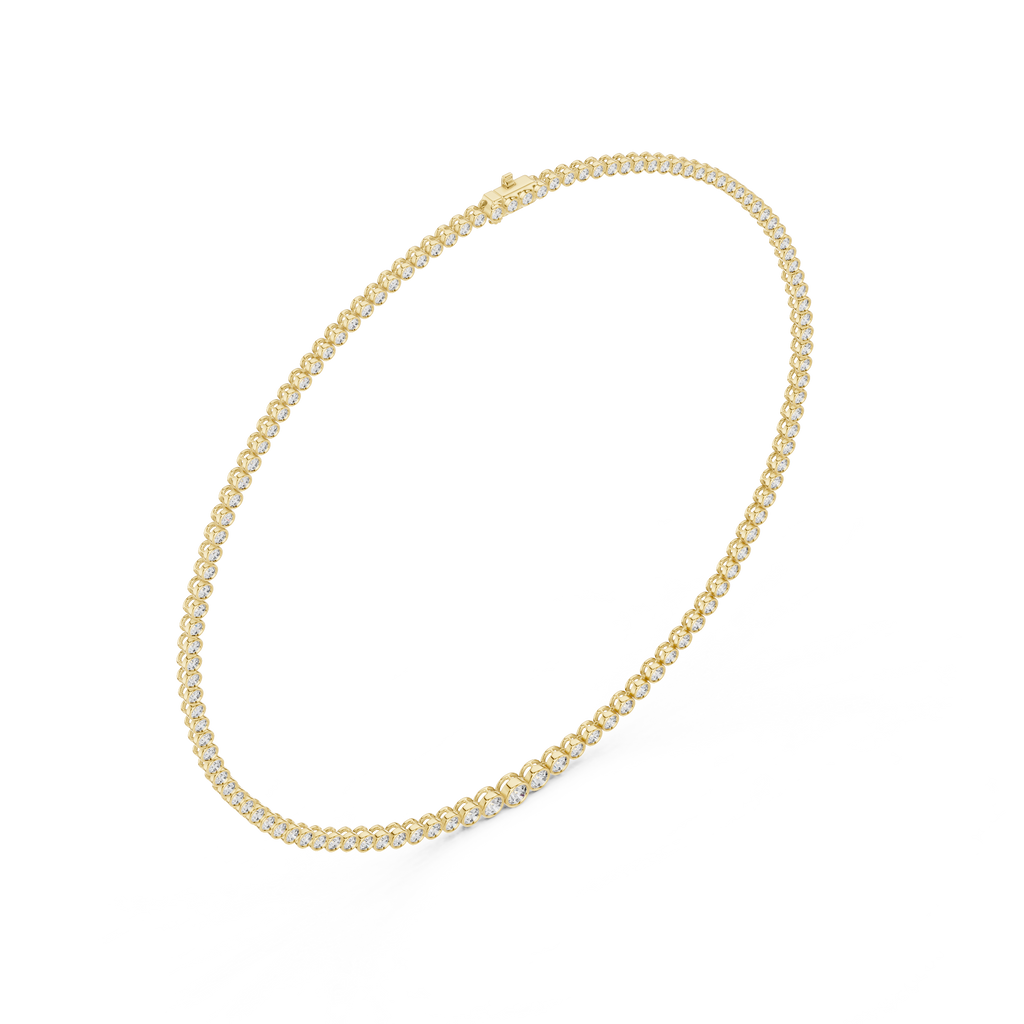 Bezel Set Diamond Tennis Necklace