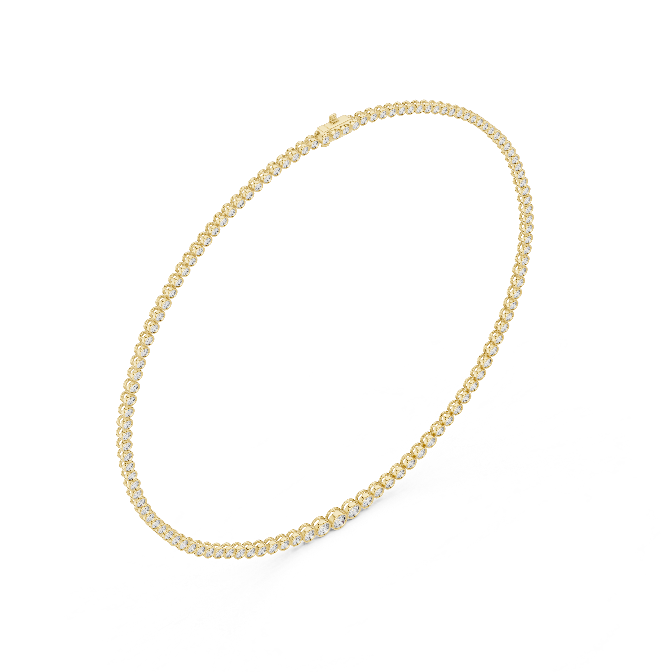 Bezel Set Diamond Tennis Necklace