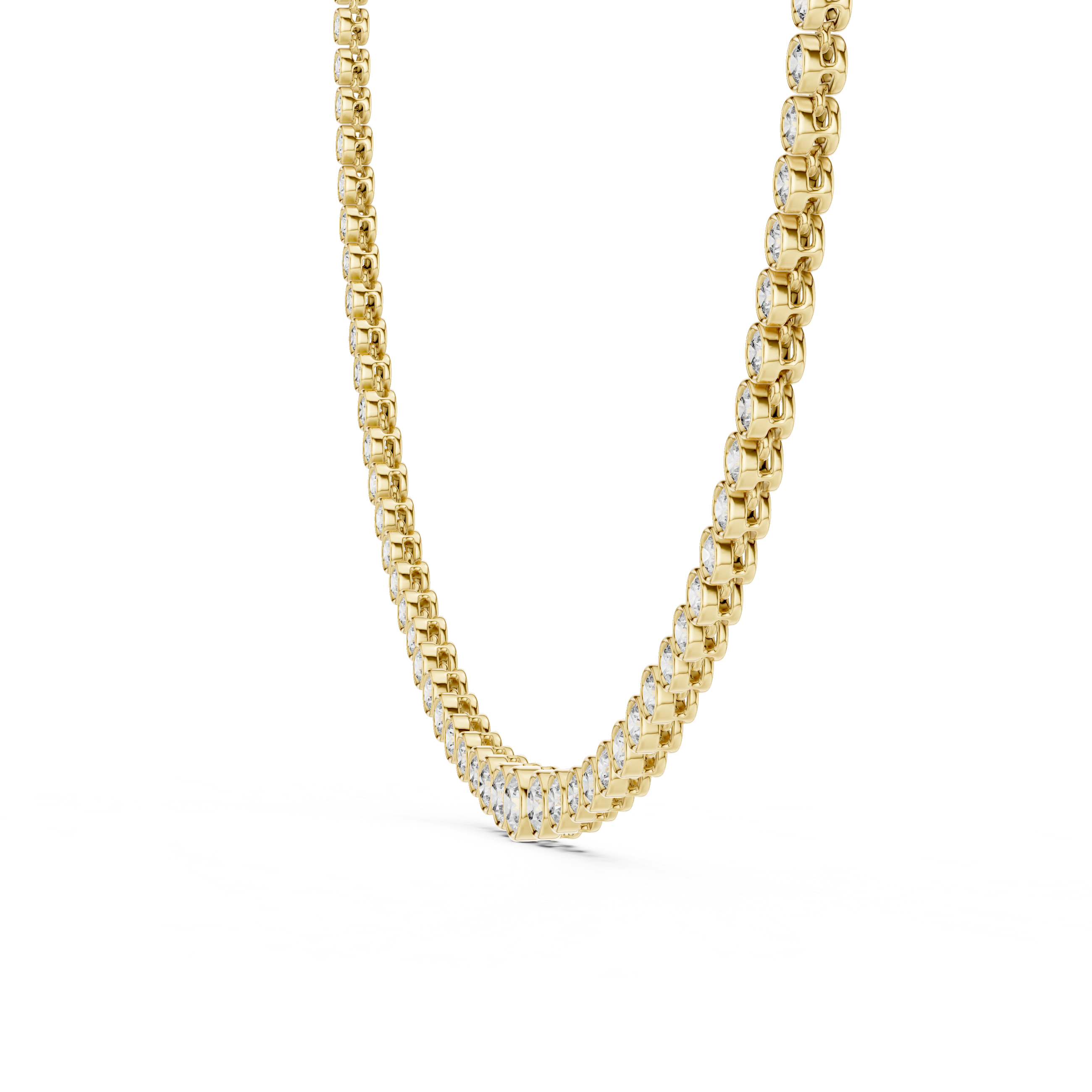 Bezel Set Diamond Tennis Necklace