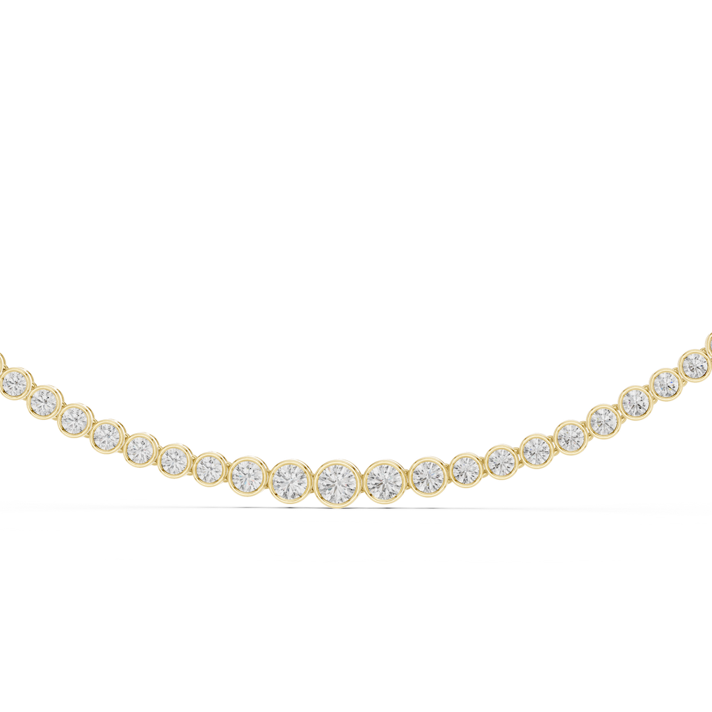 Bezel Set Diamond Tennis Necklace