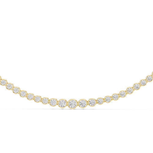 Bezel Set Diamond Tennis Necklace