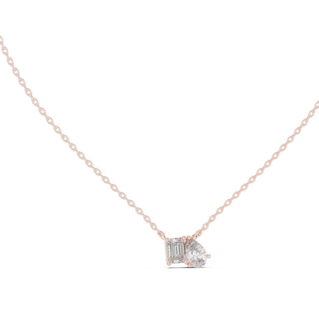 Toi et Moi Emerald & Pear Pendant Necklace Corvexa Jewellery