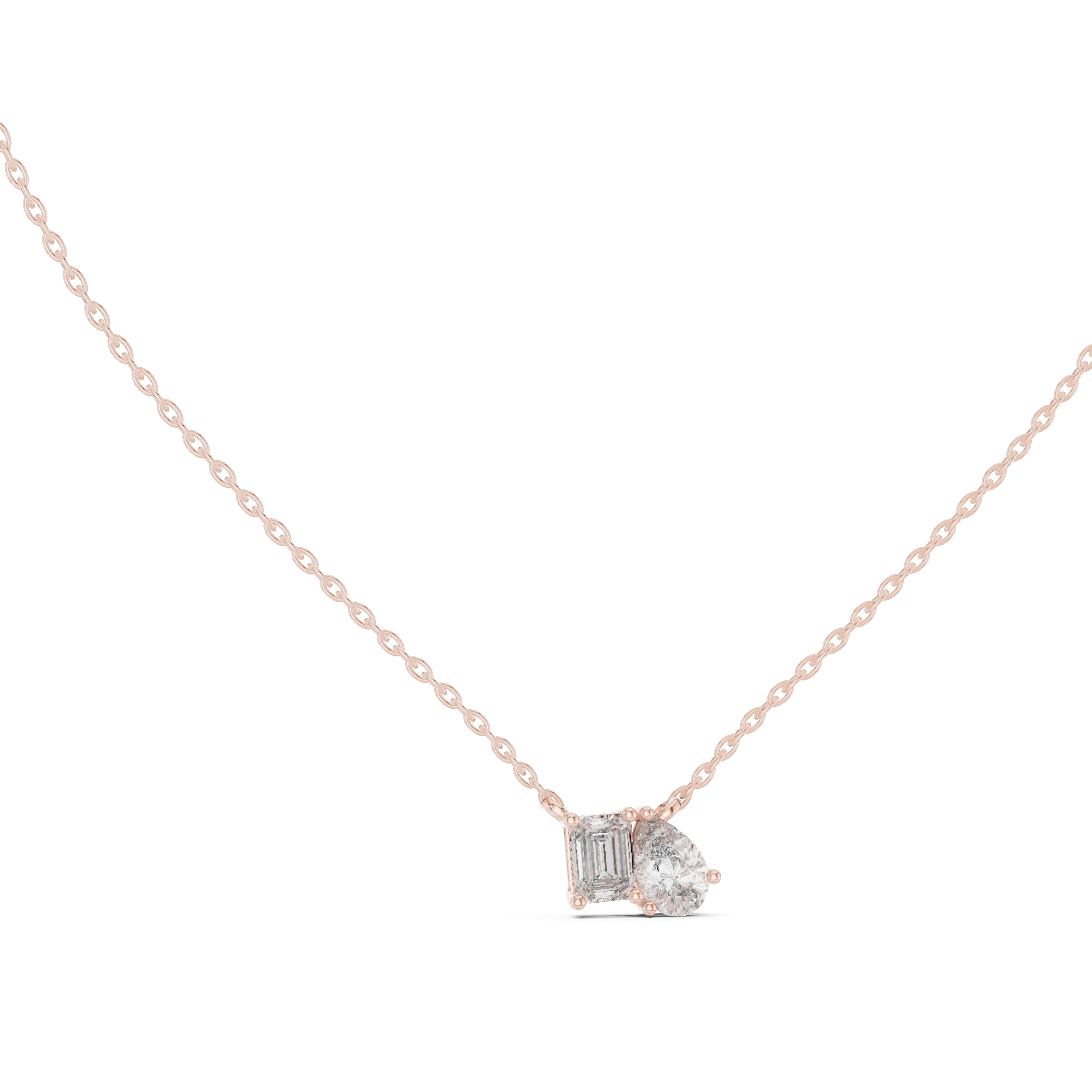 Toi et Moi Emerald & Pear Pendant Necklace Corvexa Jewellery