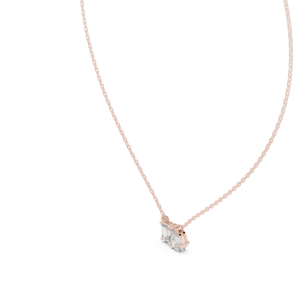 Toi et Moi Emerald & Pear Pendant Necklace Corvexa Jewellery