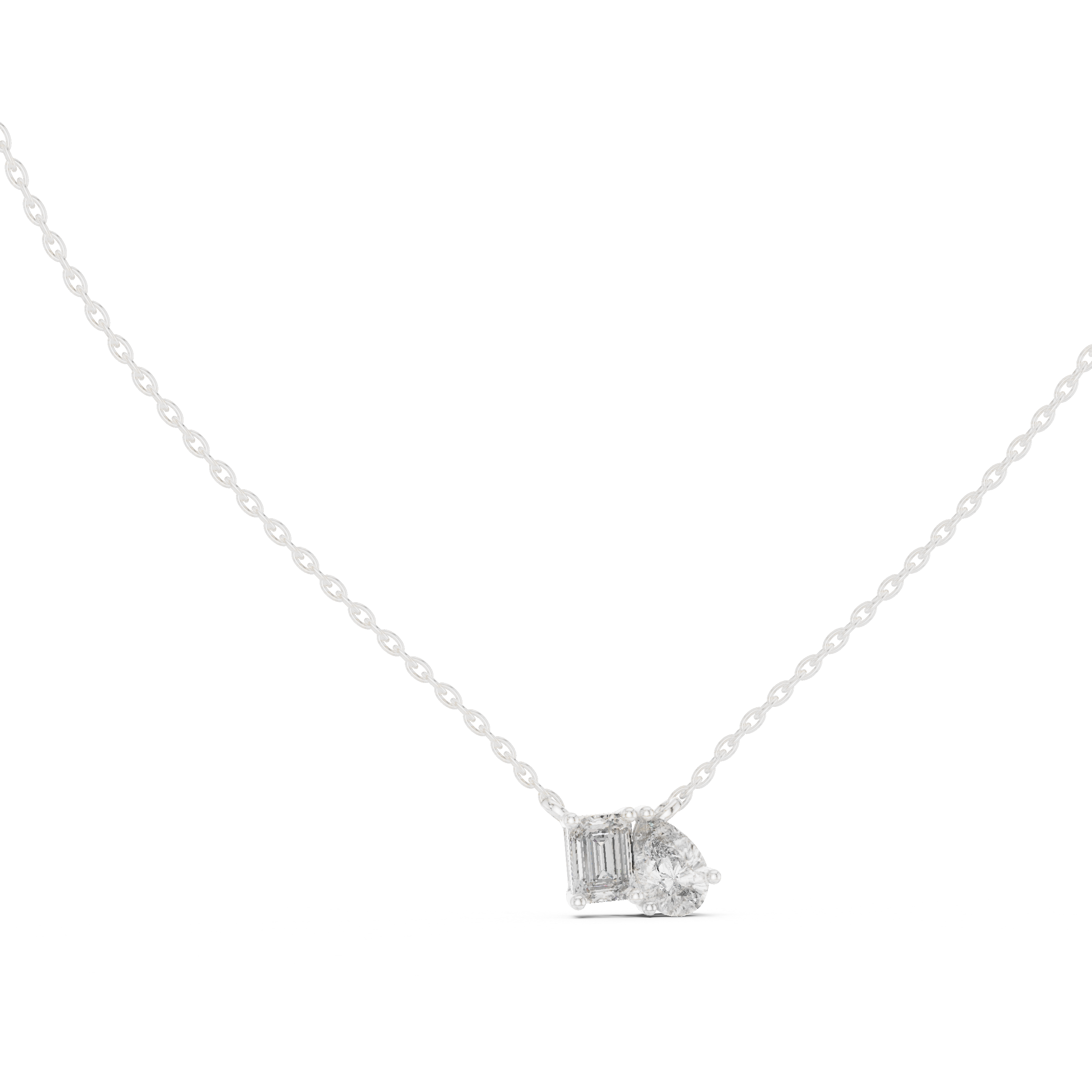 Toi et Moi Emerald & Pear Pendant Necklace Corvexa Jewellery