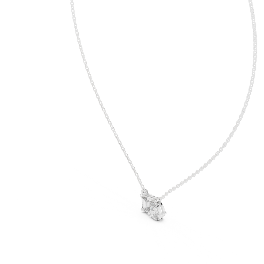 Toi et Moi Emerald & Pear Pendant Necklace Corvexa Jewellery