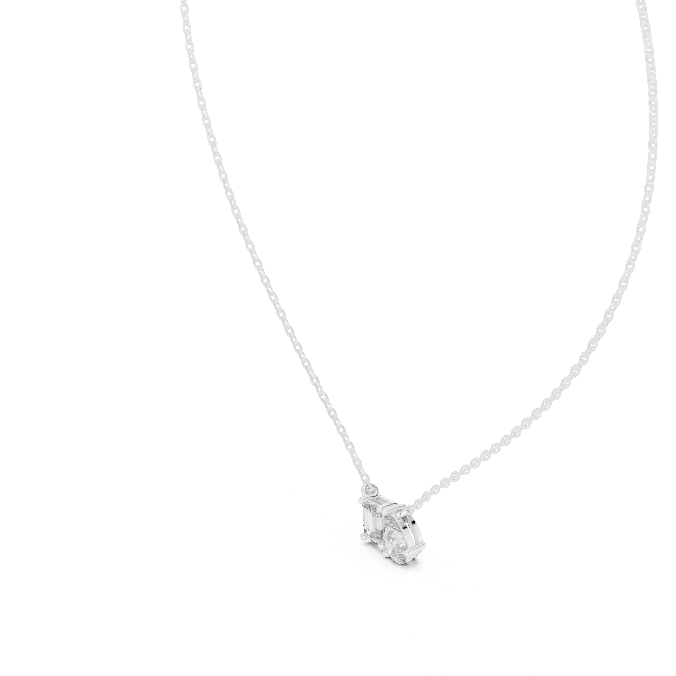 Toi et Moi Emerald & Pear Pendant Necklace Corvexa Jewellery