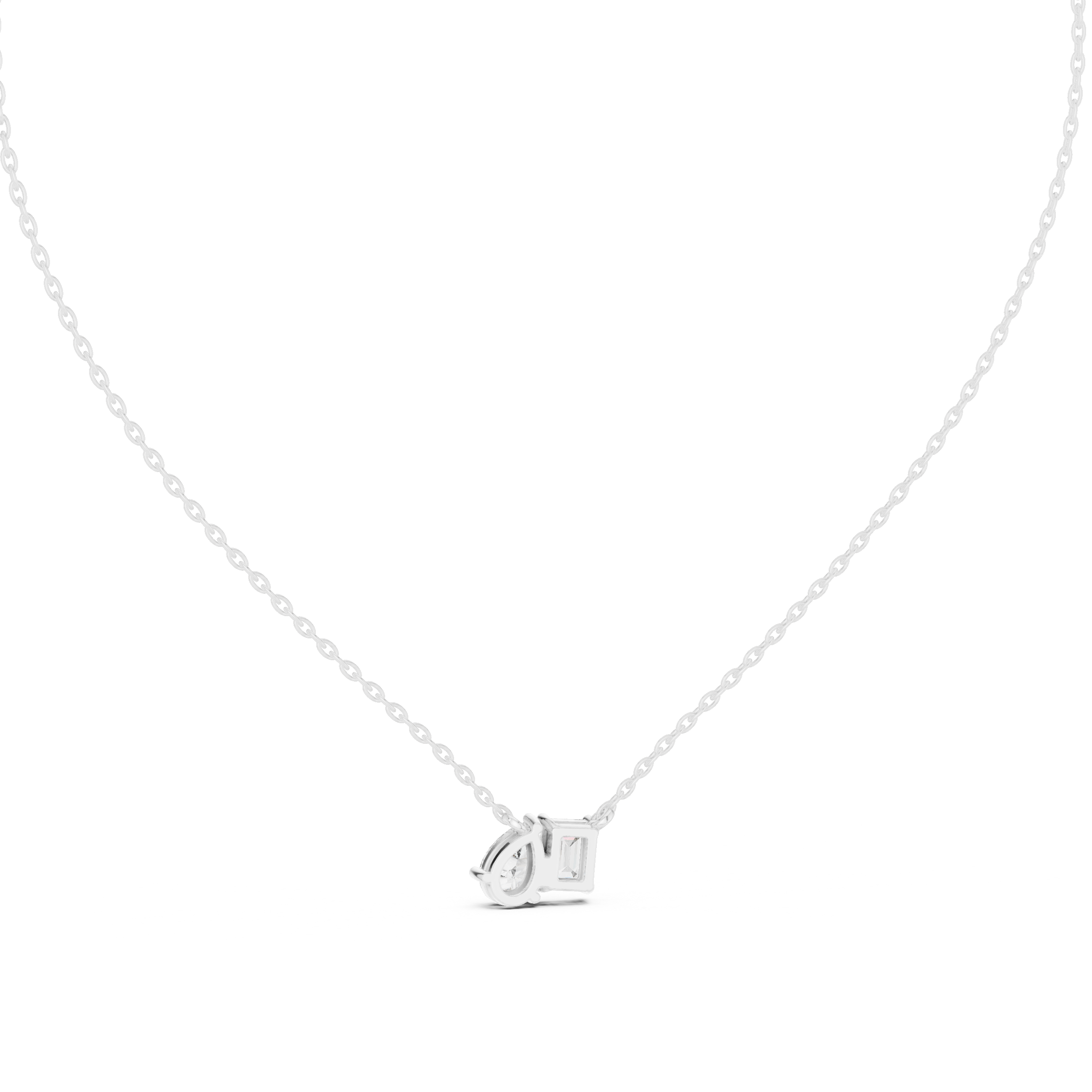 Toi et Moi Emerald & Pear Pendant Necklace Corvexa Jewellery