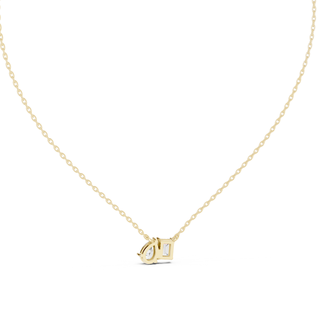 Toi et Moi Emerald & Pear Pendant Necklace Corvexa Jewellery