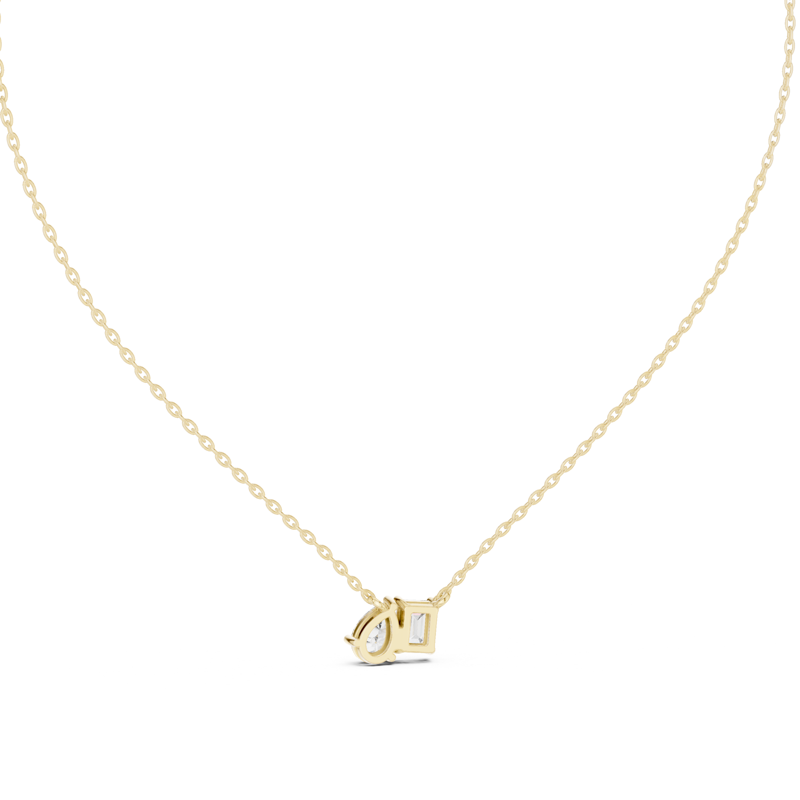Toi et Moi Emerald & Pear Pendant Necklace Corvexa Jewellery