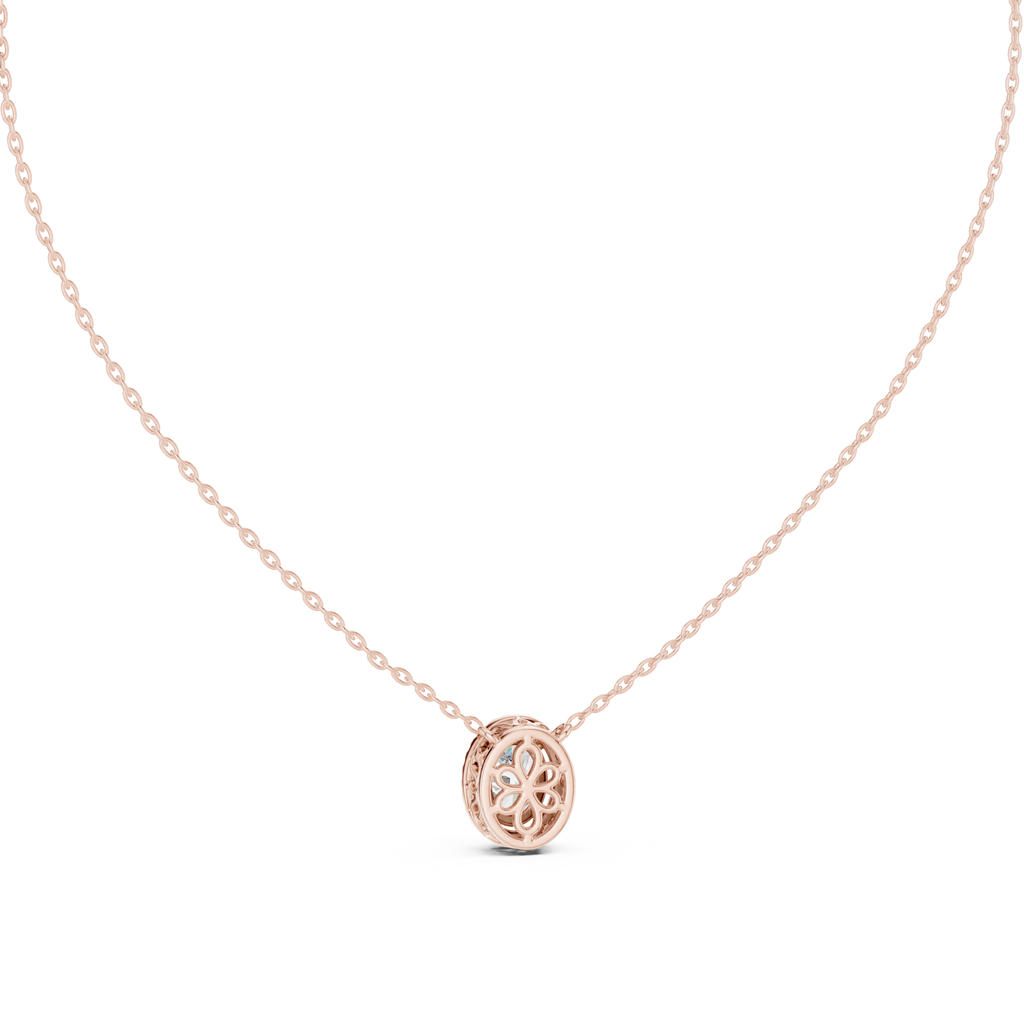 Oval Halo Diamond Pendant Corvexa Jewellery