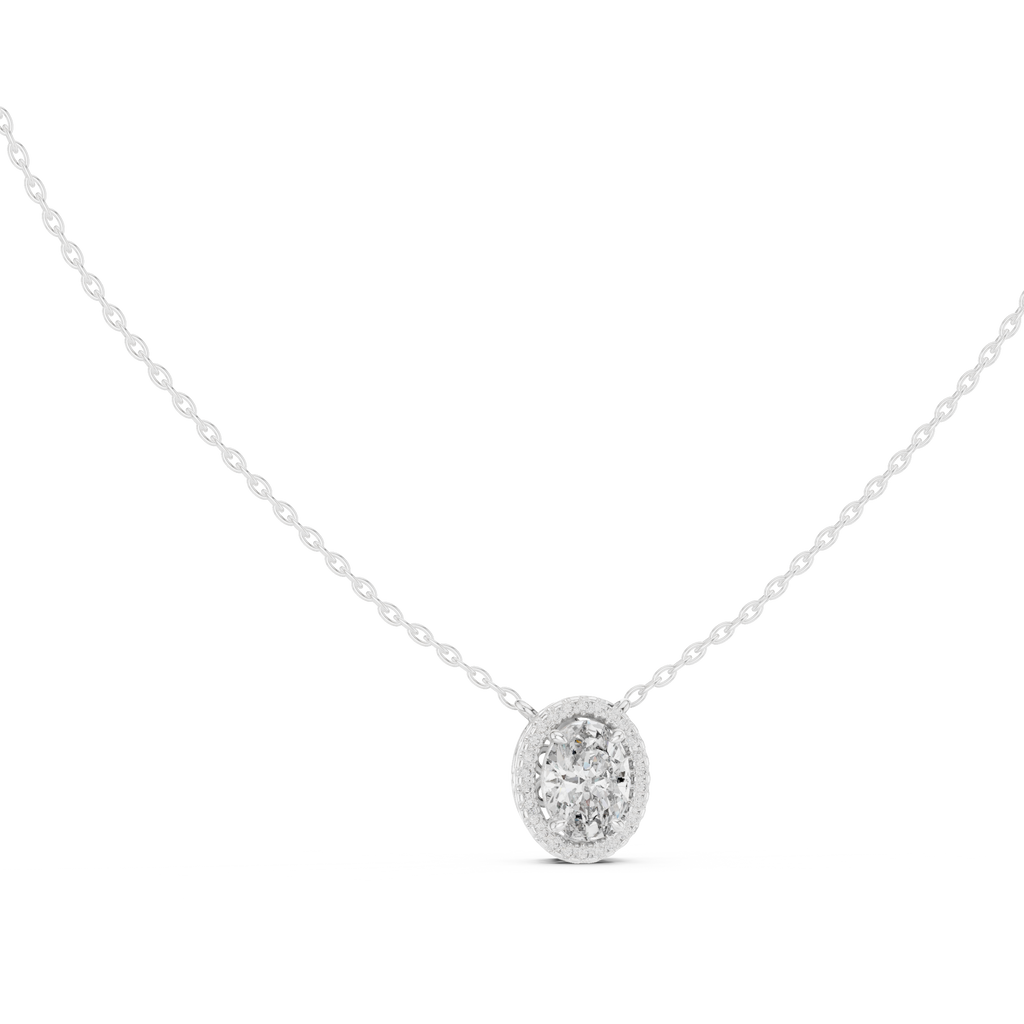 Oval Halo Diamond Pendant Corvexa Jewellery