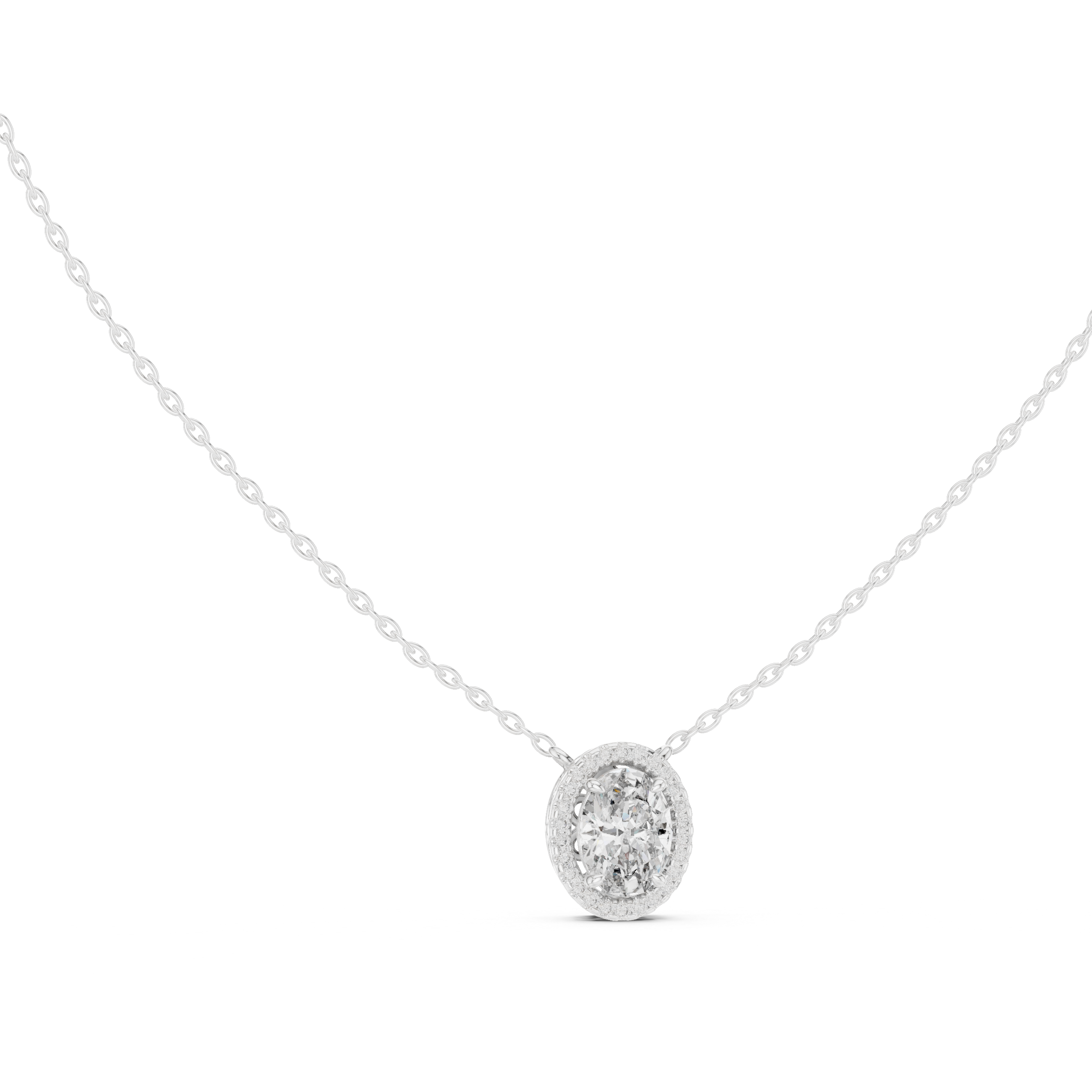 Oval Halo Diamond Pendant Corvexa Jewellery