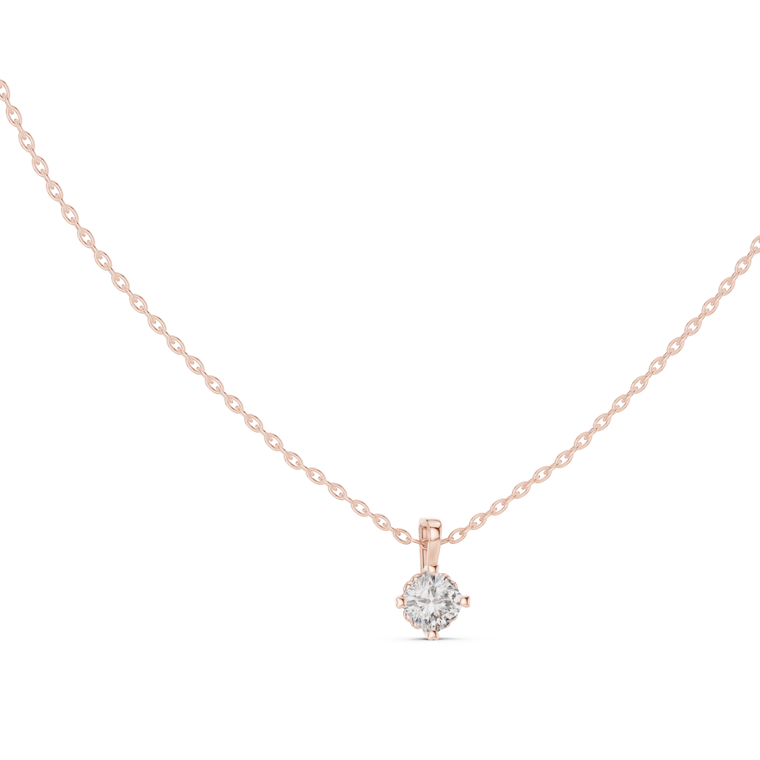 Cushion Cut Solitaire Diamond Pendant