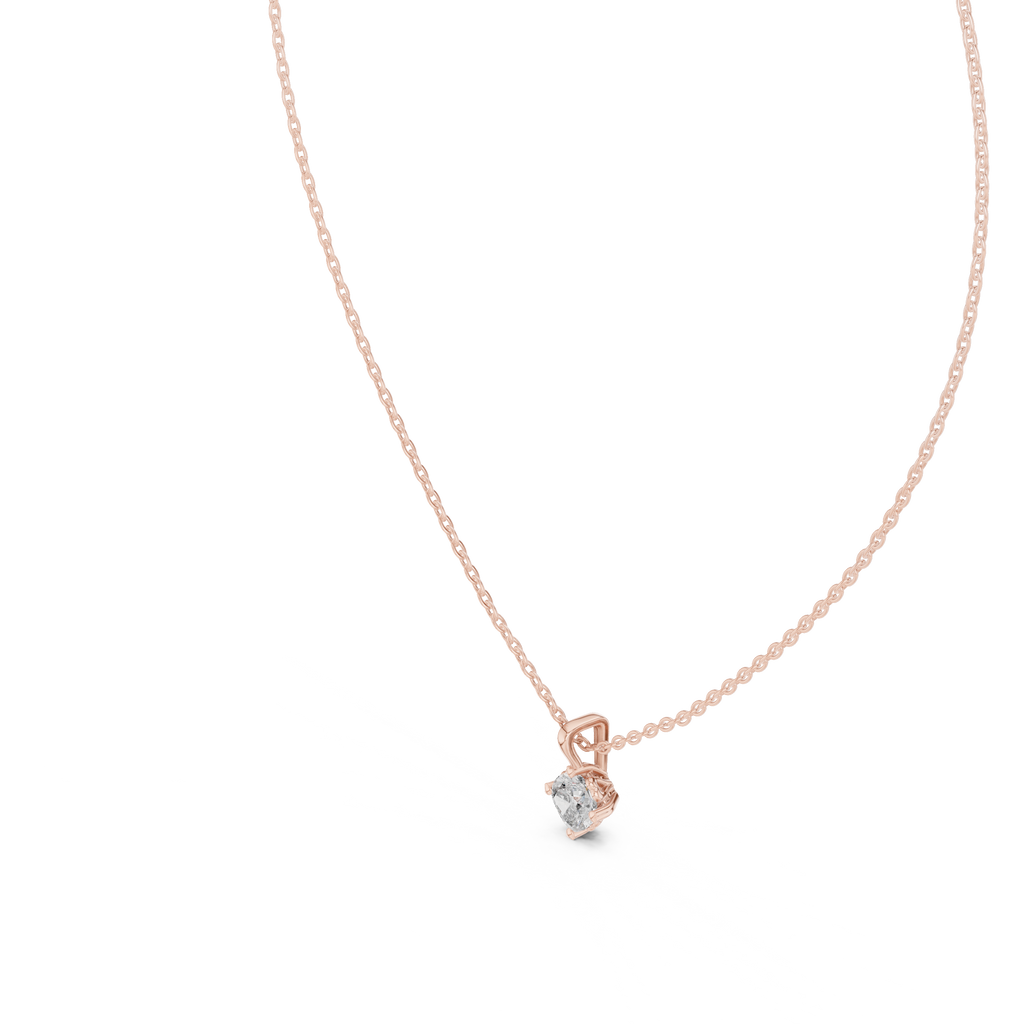 Cushion Cut Solitaire Diamond Pendant