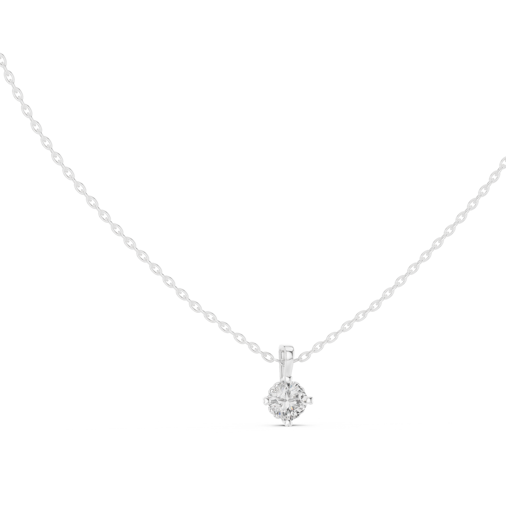 Cushion Cut Solitaire Diamond Pendant
