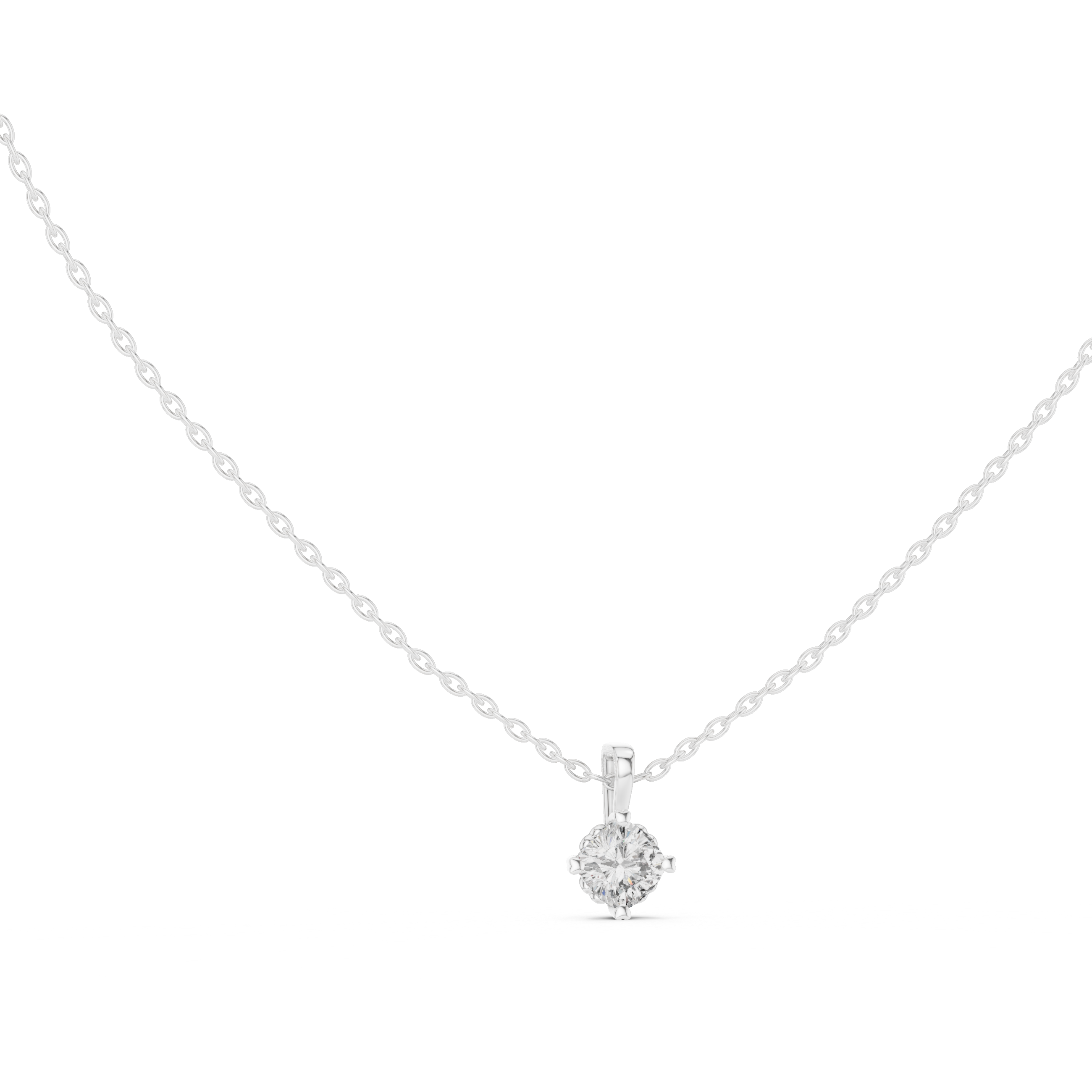Cushion Cut Solitaire Diamond Pendant