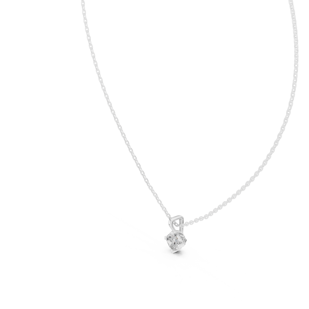 Cushion Cut Solitaire Diamond Pendant