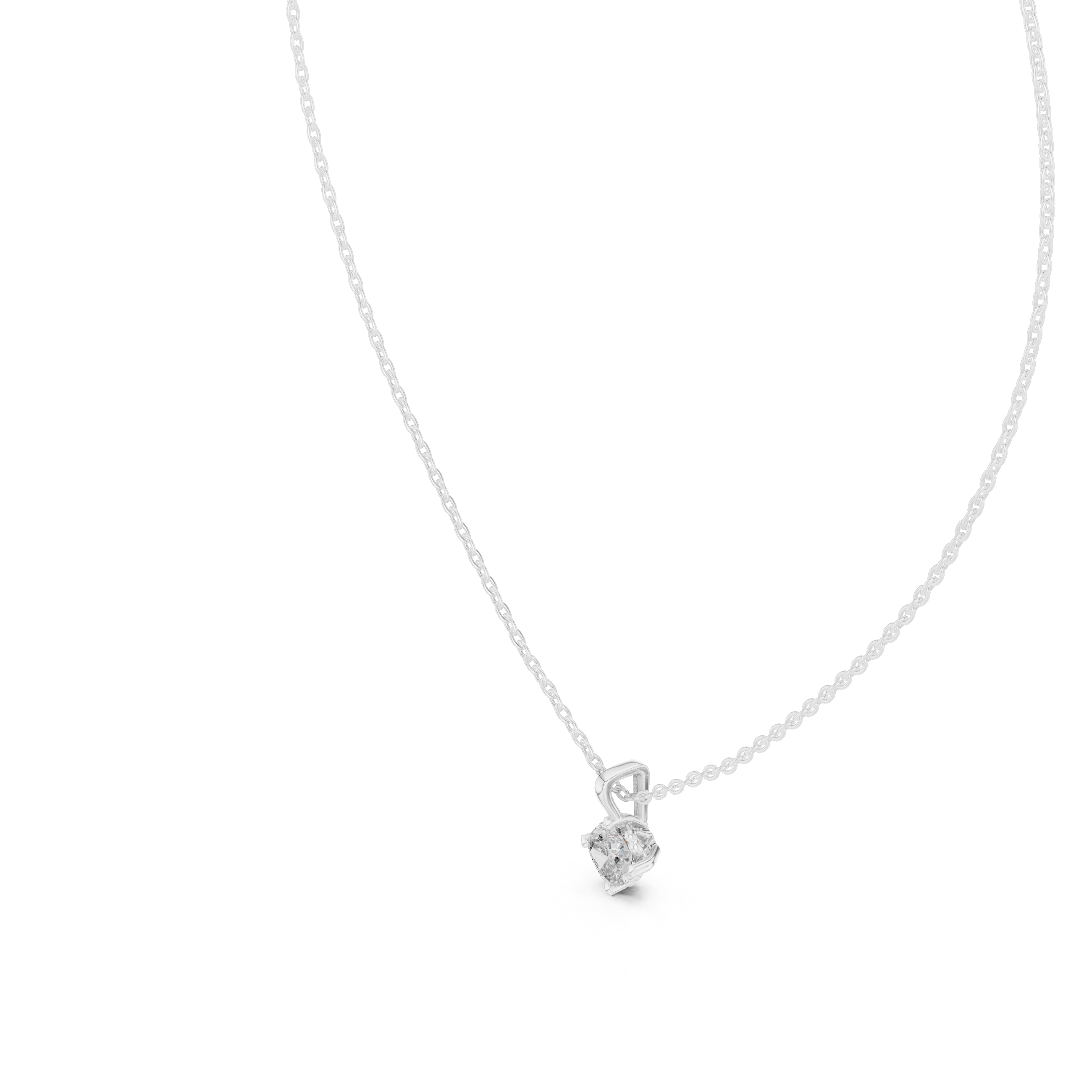 Cushion Cut Solitaire Diamond Pendant