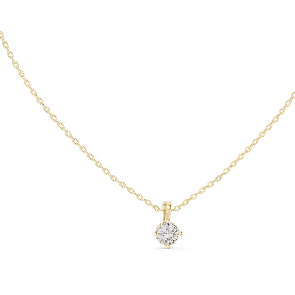 Cushion Cut Solitaire Diamond Pendant