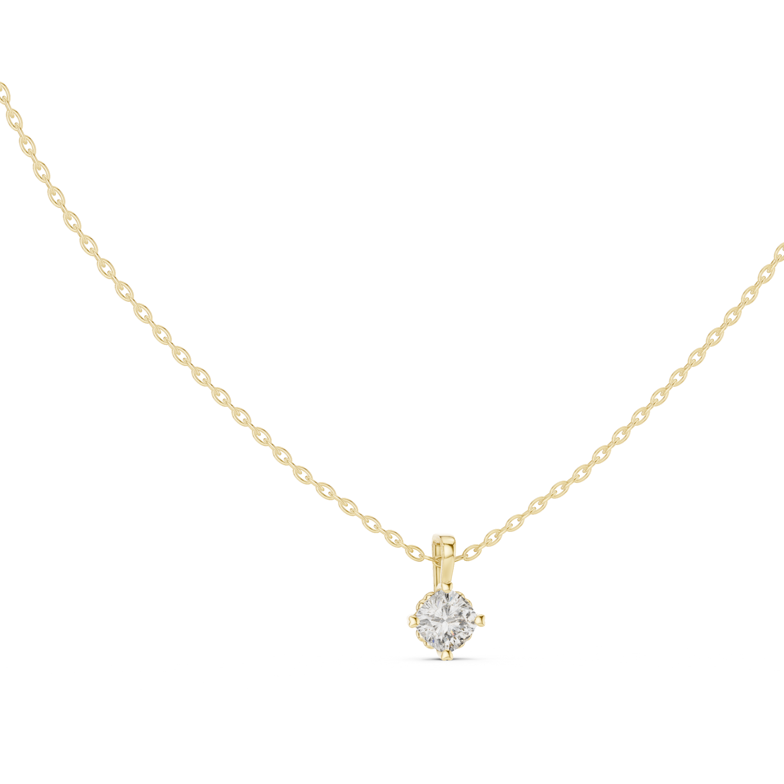 Cushion Cut Solitaire Diamond Pendant