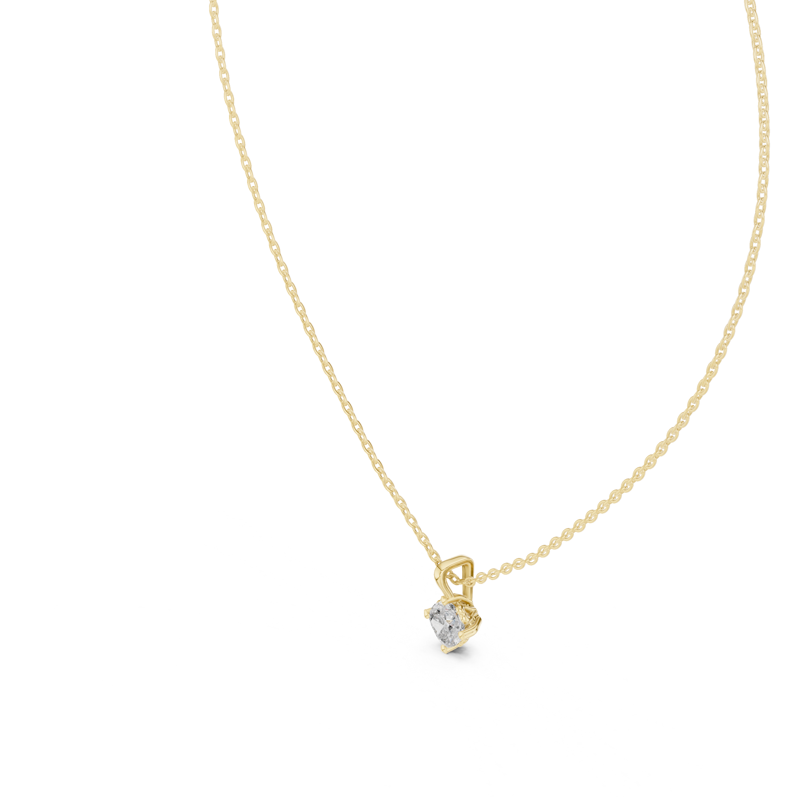 Cushion Cut Solitaire Diamond Pendant