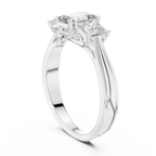 Emerald & Princess Cut Three Stone Diamond Ring