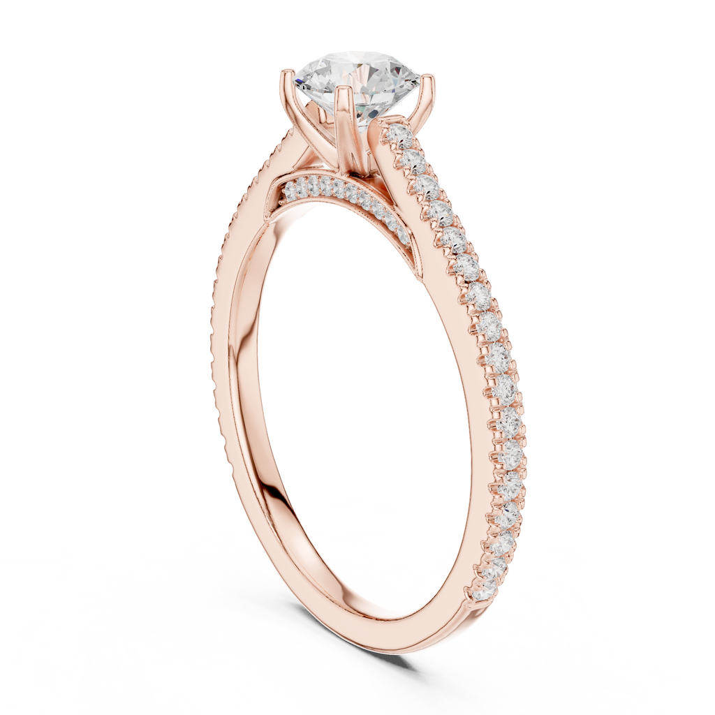 Round Diamond Pavé Engagement Ring