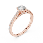 Round Diamond Pavé Engagement Ring
