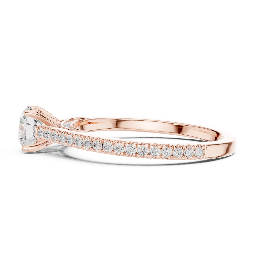 Round Diamond Pavé Engagement Ring