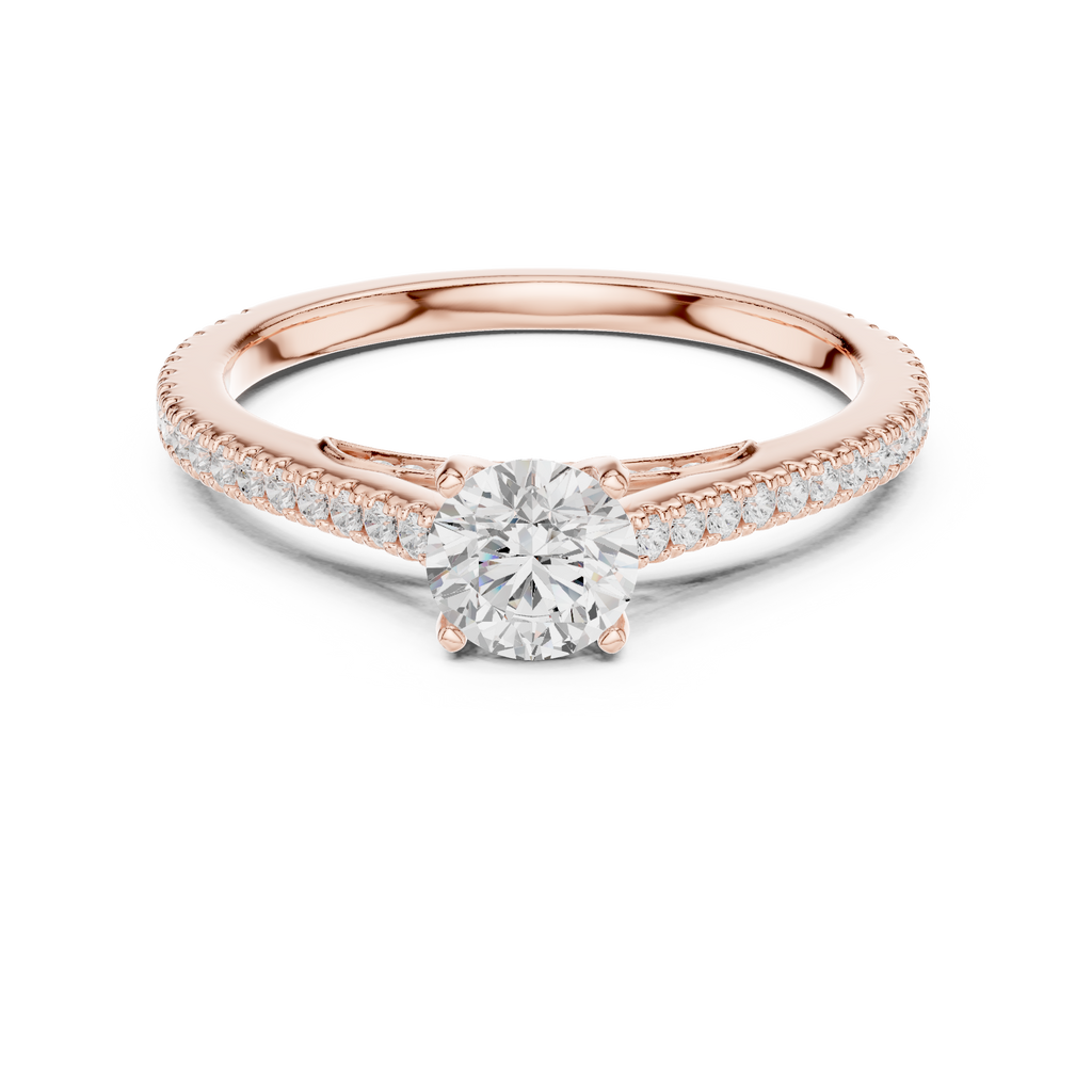 Round Diamond Pavé Engagement Ring