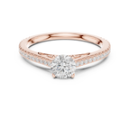 Round Diamond Pavé Engagement Ring